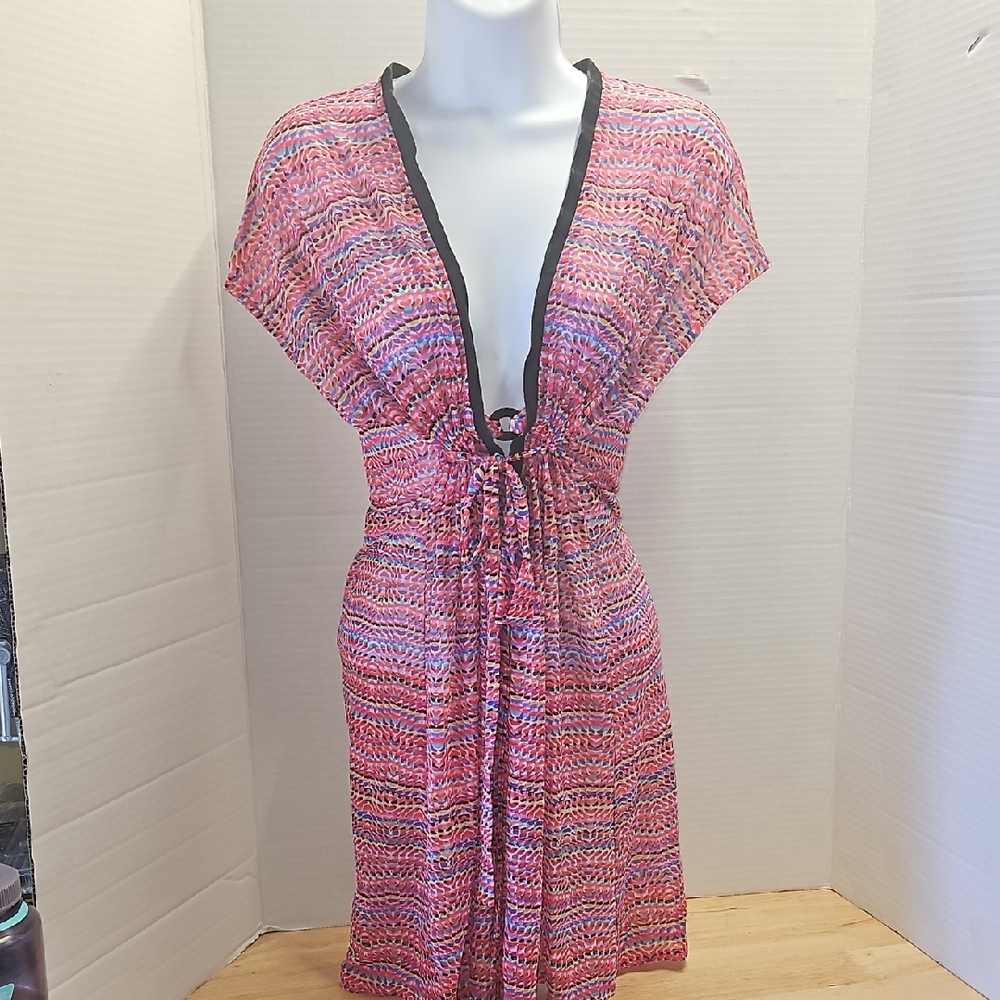 Profile By Gottex Pink and Black Swim Cover-Up, S/P